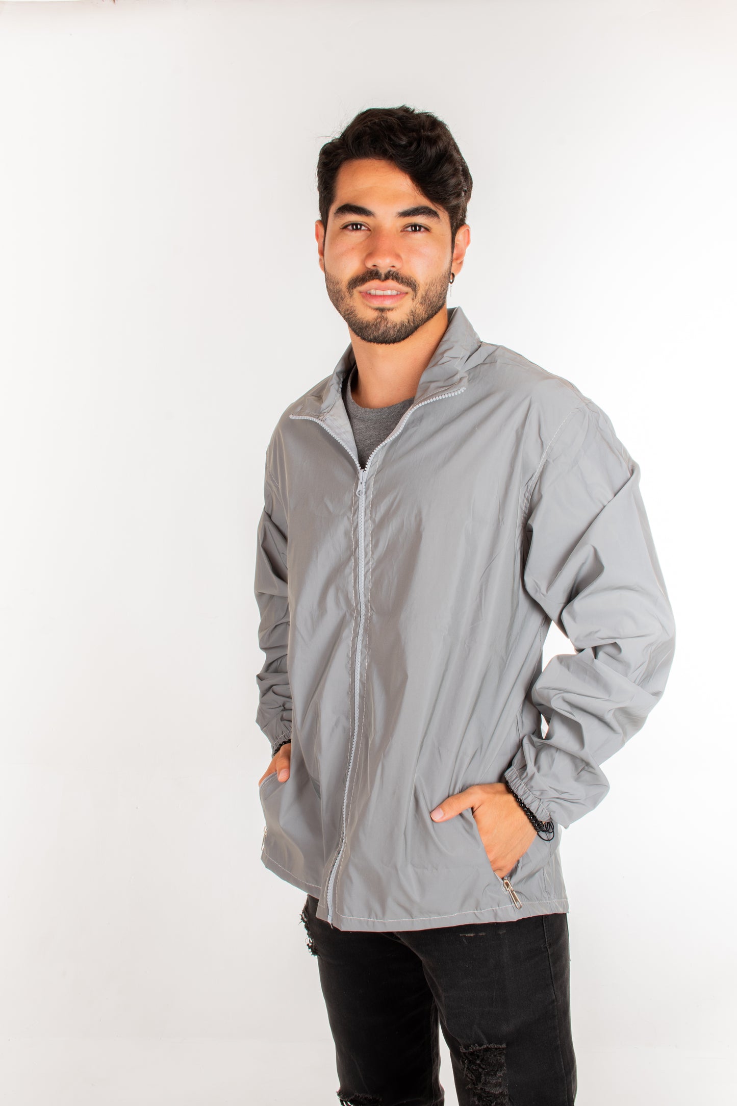 Chaqueta 100% Reflectiva Gris